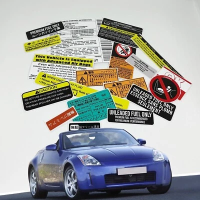 日产 350Z VQ35 恢复警告注意底盖发动机托架贴纸 — 第 1/4 张图片