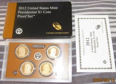 2012 US MINT PRESIDENTIAL DOLLAR PROOF SET Key Date! "RARE" Year with Box & COA - Image 1 of 4