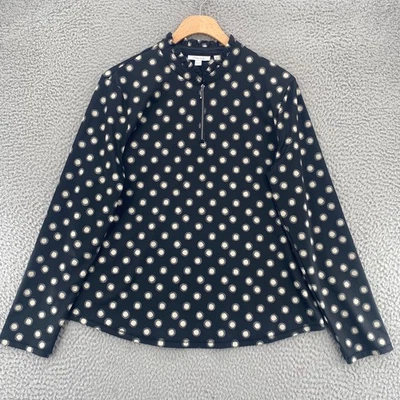 Top Chicos Mujer 1 EE. UU. Mediano Negro Zenergy UPF Lunares Volantes Cuello 1/4 Cremallera Foto 1 de 4