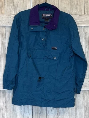 Chaqueta cortavientos vintage blanca Sierra para hombre talla pequeña verde azulado/púrpura años 90 Foto 1 de 4