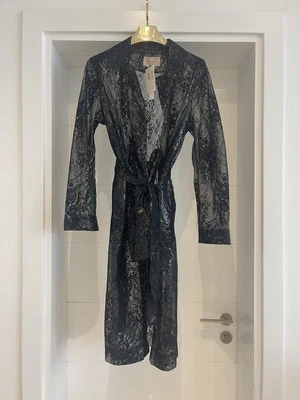 Christopher Kane Black PVC Lace Trench Coat IT42 - Image 1 of 4
