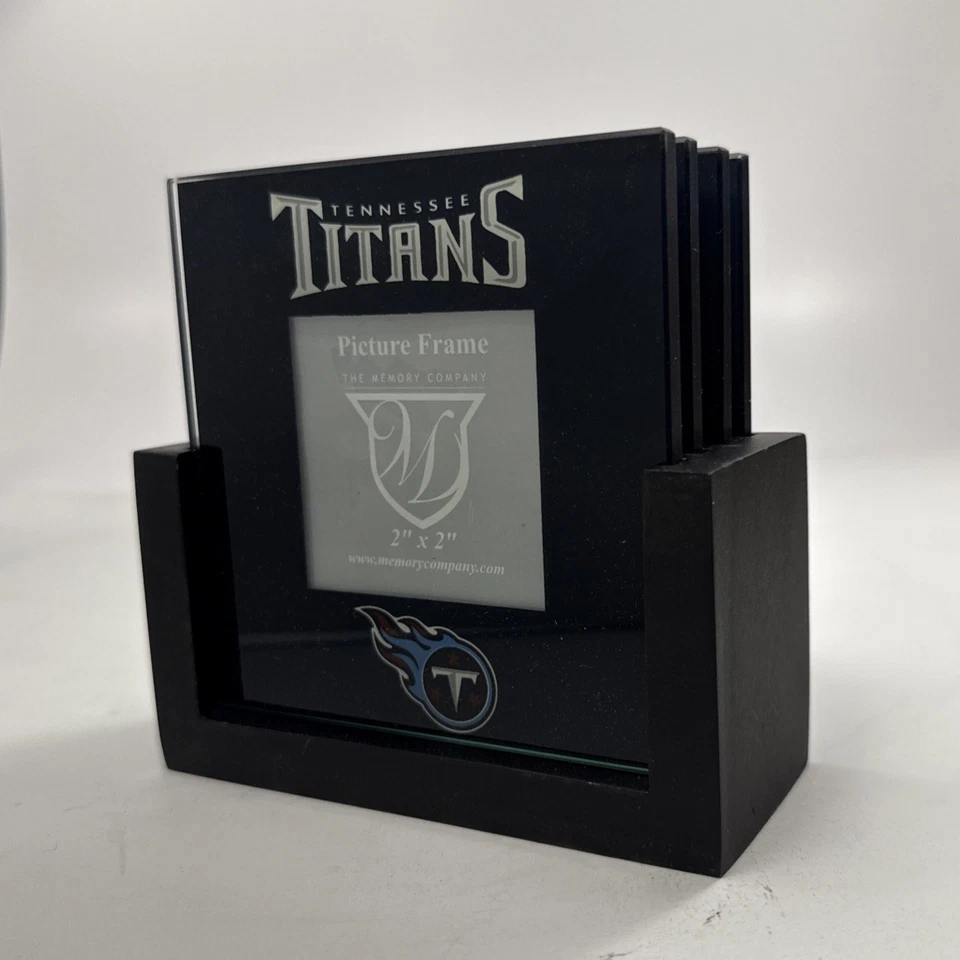 Conjunto de posavasos fotográficos de vidrio artístico de los Titanes de Tennessee The Memory Company NFL nuevo Foto 1 de 3