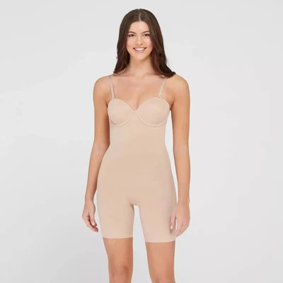 ASSETS BY SPANX Women's Flawless Finish Strapless Cupped Midthigh Bodysuit - M - Image 1 of 4