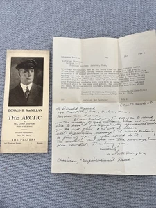 Arctic Explorer Capt Donald B MacMillan c 1932 Tri-Fold The Arctic W/ Letter - Picture 1 of 8
