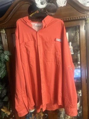 Camisa Columbia PFG Manga Larga Talla XL Color Salmón Foto 1 de 4