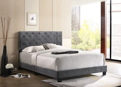 [Nuevo]Sofisticada cama de matrimonio gris con estilo Foto 1 de 4