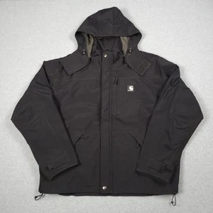 Carhartt Jacket Men Large Black Shoreline Heavyweight Waterproof Taffeta Work - Picture 1 of 12