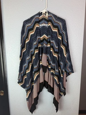 Suéter Missoni Wrap Mujer Mediano Zig Zag Boho Frente Abierto Italia Tejido Envolvente Foto 1 de 4