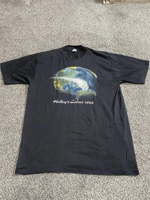 Camisa Halleys Comet 1986 vintage - Artex - para hombre talla XL negra - BONITA - EE. UU. Foto 1 de 4