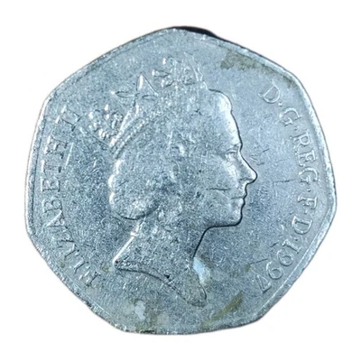 1997 Great Britain 50 Pence Coin, Elizabeth II - Image 1 of 2