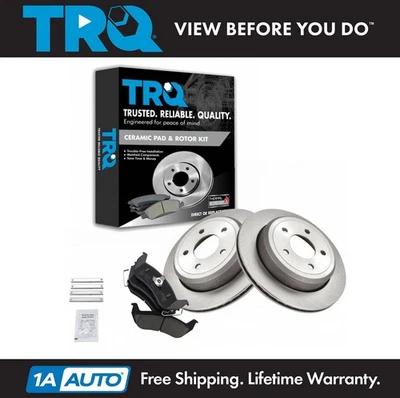 Kit de pastillas de freno y rotor de disco trasero TRQ para Mercury Grand Marquis Marauder 2003-2004 Foto 1 de 4