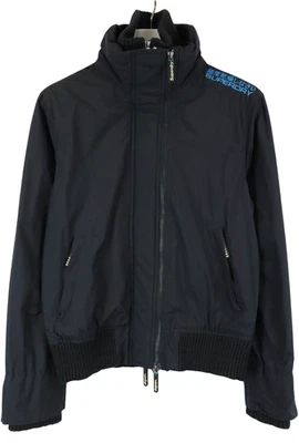 SUPERDRY The Windbomber Jacket Men's MEDIUM Black Double Zipper High Neck Pocket - Image 1 of 4