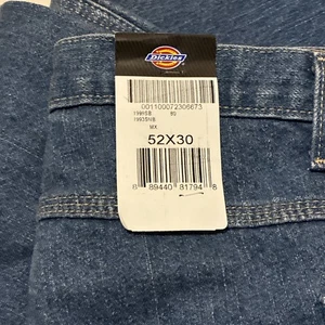 Neu Herren 52 x 30 Dickies Relaxed Fit Denim Carpenter Jeans Hose blau Neu mit Etikett - Bild 1 von 12