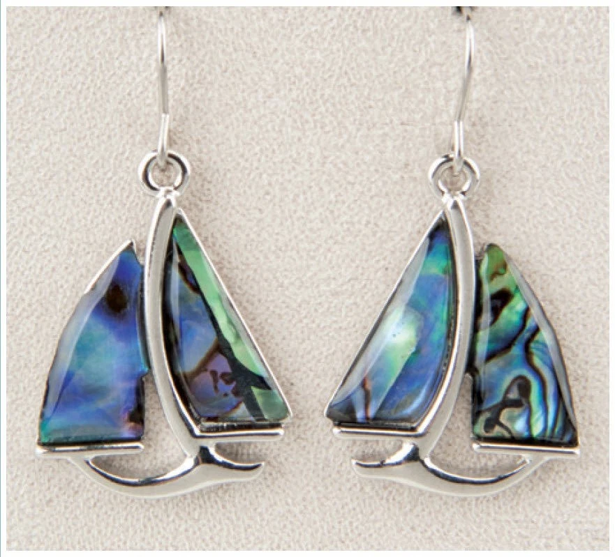 Wild Pearle Abalone Earrings Sail Boat - Image 1 of 1