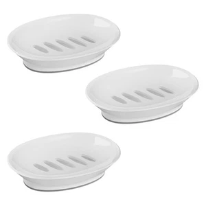 3-Pack Soap Dish with Drain Soap Holder, Soap Saver Easy Cleaning, Stop Mushy... - Picture 1 of 5