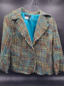 Damen XS City Girl Tweed Karo Jacke gefüttert wunderschöne Farbe - Bild 1 von 7
