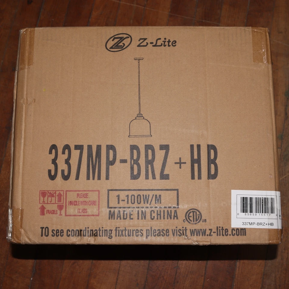 Mini colgante Z-Lite Burren 1 luz estilo vintage con vidrio transparente de semilla Foto 1 de 4