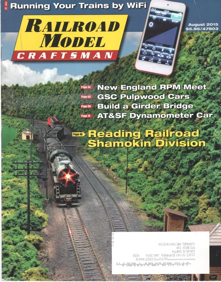 Railroad Model Craftsman Magazine August 2015 Reading Railroad Shamokin Division - Image 1 of 1