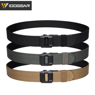 IDOGEAR Tactical Belt 1.5" Sturdy Black Nylon Gun Belt Rigid Heavy Duty Army