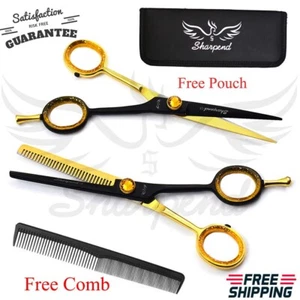 6" Professional Hair Cutting Japanese Scissors Thinning Barber Shears Kit Set - Picture 1 of 6