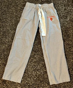 Nfl Team Apparel Cleveland Browns Womens Small Pajama Pants White Blue Plaid - Picture 1 of 6