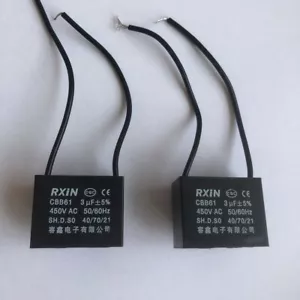2 pz 450V 3Uf CBB61 Condensatore a soffitto motore 2 fili 50/60 Hz - Foto 1 di 3