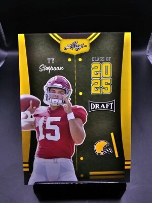 2023 Leaf Draft Football Rookie Class of 2025 Yellow #85 Ty Simpson - Image 1 of 2