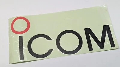 Icom Radio Dealer Store Window Sticker Decal 14 inch x 7 inch red and black rare - Image 1 of 4