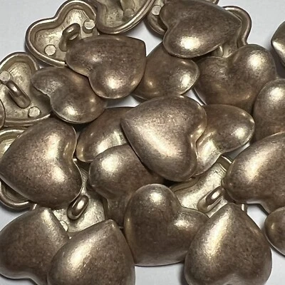 Metal Heart Button Matte Copper Patina Finish 18mm 28mm Shank - Image 1 of 4