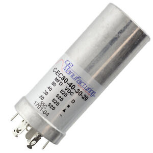 CE Manufacturing Multisection Mallory FP Can Capacitor, 80/40/30/20µf @ 525VDC