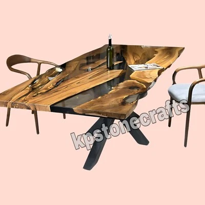 Live Edge Table Epoxy - Resin Dining Table - Custom Epoxy Resin Walnut Table - Image 1 of 4