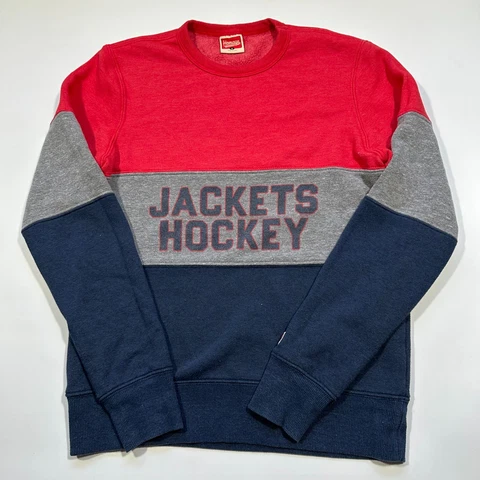 Homage Adult Columbus Blue Jackets Hockey Crewneck Sweatshirt Red Blue Size S Cover