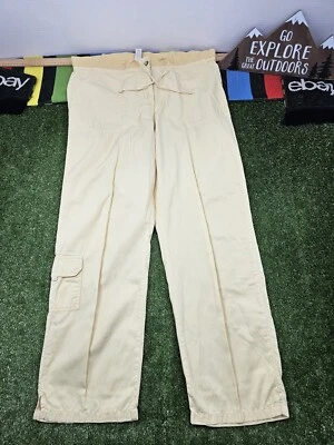 Pantalón cargo j jill talla 14 amarillo melón cremoso cordón calce relajado playa Foto 1 de 4