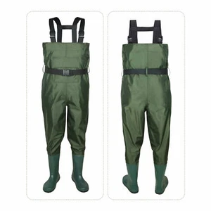 Waterproof Chest Waders Fly Fishing Hunting Stocking Foot Wader Pants with Boots - Picture 1 of 21