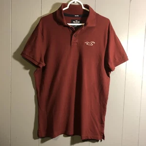 Hollister Men’s Collar Shirt Size XL Maroon Short Sleeve READ - Picture 1 of 7