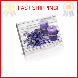 EBENG, Bathroom Decor Wall Art Purple Wall Decor Bathroom Pictures for Wall Lave - Picture 1 of 2