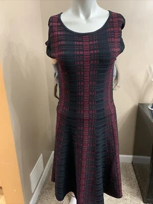 Ivanka Trump Women’s Jersey Knit Black And Red Striped Dress Size S P - Image 1 of 4