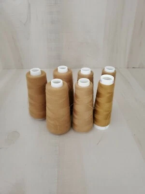 Serger overlock  Thread Lot of 7 Tan beige 3000 yards each Used  - Image 1 of 3