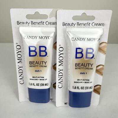 Candy Moyo Beauty Benefit B.B. Base Crema Oscura 1 Lote de (2) 1.0 FL OZ Foto 1 de 2