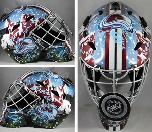 COLORADO AVALANCHE 2024-25 TEAM SIGNED GOALIE HELMET MASK RANTANEN TOEWS +COA - Picture 1 of 4