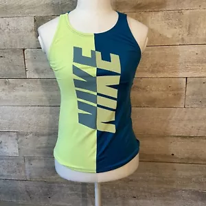 EUC Nike Girls Tank Top In Size Large Blue & Yellow Coloured - Foto 1 di 7