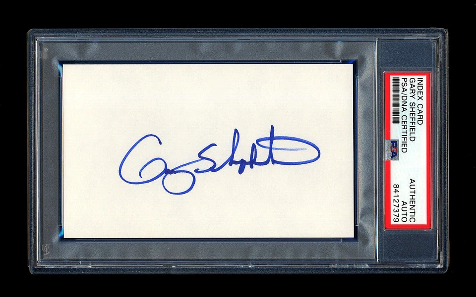 GARY SHEFFIELD SIGNED INDEX CARD MINT PSA/DNA AUTOGRAPHED YANKEES MARLINS WSC - Image 1 of 1
