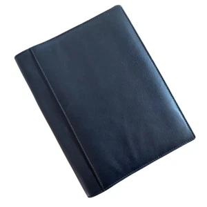 Black Premium Leather A5 Notebook/Diary Cover & free lined notebook refillable - Picture 1 of 5