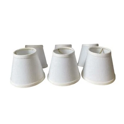 Set of 6 Chandelier Fabric Lamp Shades Mini Barrel Lampshades Clip On Table Wall - Image 1 of 4