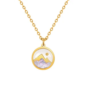 Mountain Mustard Seed Necklace for Women Christian Gifts Gold Plated Dainty - Picture 1 of 8