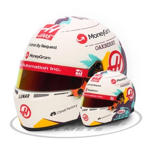 Authentic Collectable Half Scale Mini Helmet Kevin Magnussen 2024 Hass F1 Team - Picture 1 of 9