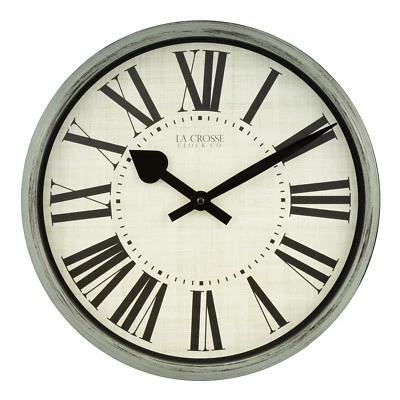 Пластиковые аналоговые настенные часы 404-3036G La Crosse Clock Co. 14 дюймов - бледно-зеленые - Изображение 1 из 4