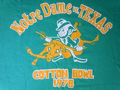  NOTRE DAME vs. Texas Longhorns 1978 Cotton Bowl XL NUEVO IRLANDÉS Joe Montana  Foto 1 de 3