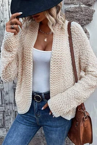 Solid Color Open Front Cardigan - Picture 1 of 34