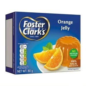 4 × Foster Clark's Vegan Jelly Orange Flavor HALAL 80g=2.82 oz برتقال - Picture 1 of 5